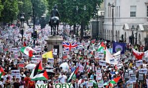 Protests in London against Israeli actions in Gaza 